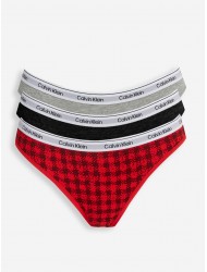 Calvin Klein  Bikini  3Pack 000QD5207E-31W, Γυναικεία βαμβακερά Κυλοτάκια σετ 3 τεμ. MULTI COLOR