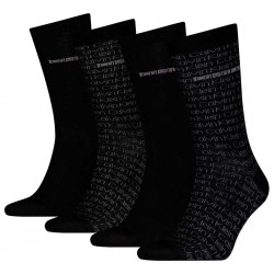 Calvin Klein 701235980-001, CK MEN SOCK 4pcs GIFTBOX AOP, Ανδρικές Κάλτσες 4 ζεύγη, ΜΑΥΡΟ