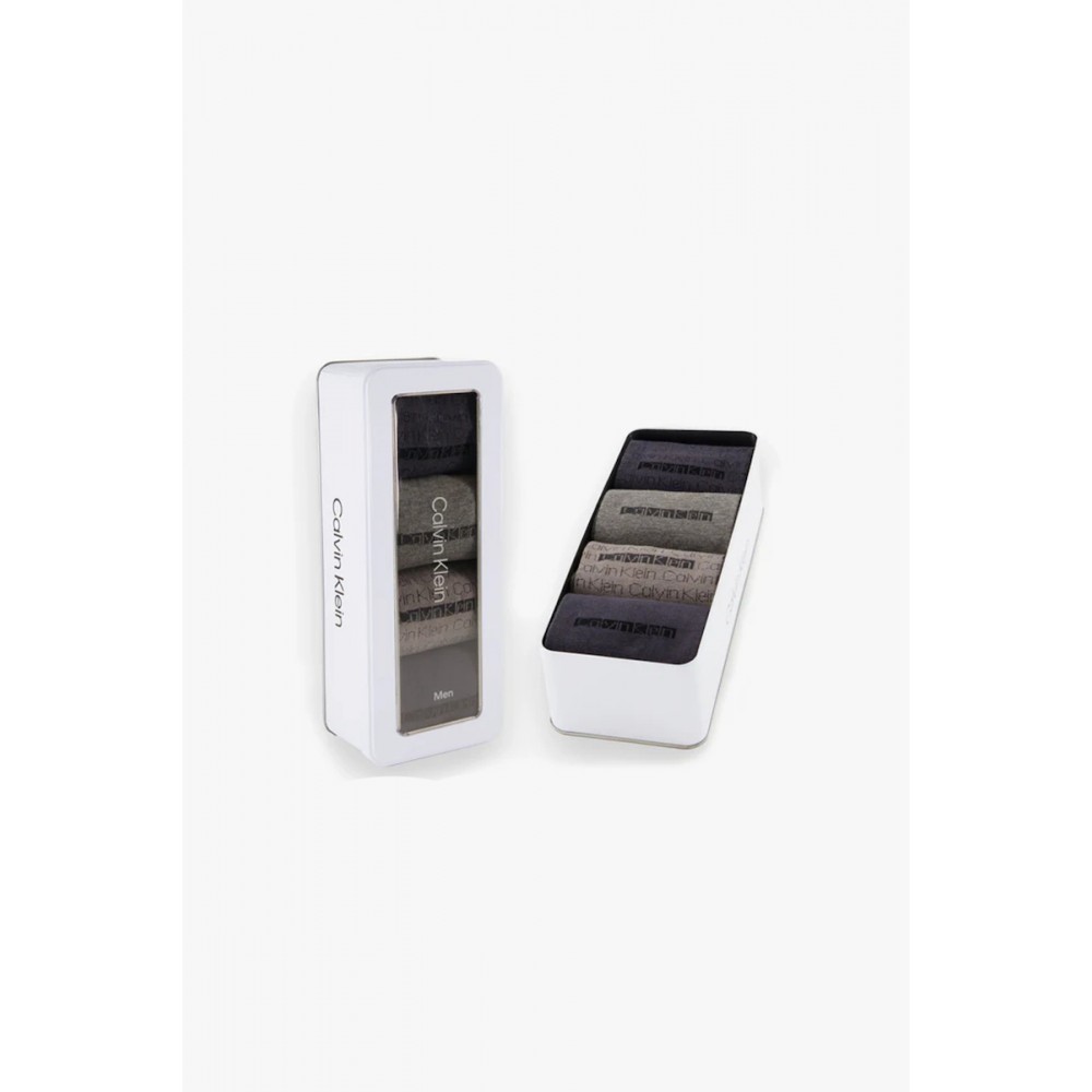 Calvin Klein 701235980-002, CK MEN SOCK 4pcs GIFTBOX AOP, Ανδρικές Κάλτσες 4 ζεύγη, ΓΚΡΙ