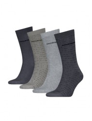Calvin Klein 701235980-002, CK MEN SOCK 4pcs GIFTBOX AOP, Ανδρικές Κάλτσες 4 ζεύγη, ΓΚΡΙ