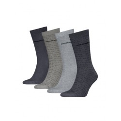 Calvin Klein 701235980-002, CK MEN SOCK 4pcs GIFTBOX AOP, Ανδρικές Κάλτσες 4 ζεύγη, ΓΚΡΙ