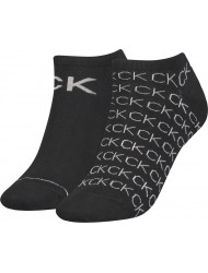 Calvin Klein Γυναικείες Κάλτσες 701218779-001  Set 2 ζευγάρια  για sneakers με print, ΜΑΥΡΑ
