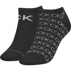 Calvin Klein Γυναικείες Κάλτσες 701218779-001  Set 2 ζευγάρια  για sneakers με print, ΜΑΥΡΑ