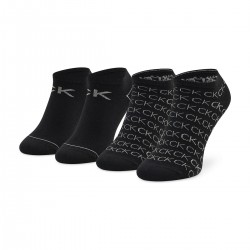 Calvin Klein Γυναικείες Κάλτσες 701218779-001  Set 2 ζευγάρια  για sneakers με print, ΜΑΥΡΑ