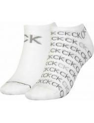 Calvin Klein Γυναικείες Κάλτσες 701218779-002  Set 2 ζευγάρια  για sneakers με print, ΑΣΠΡΟ