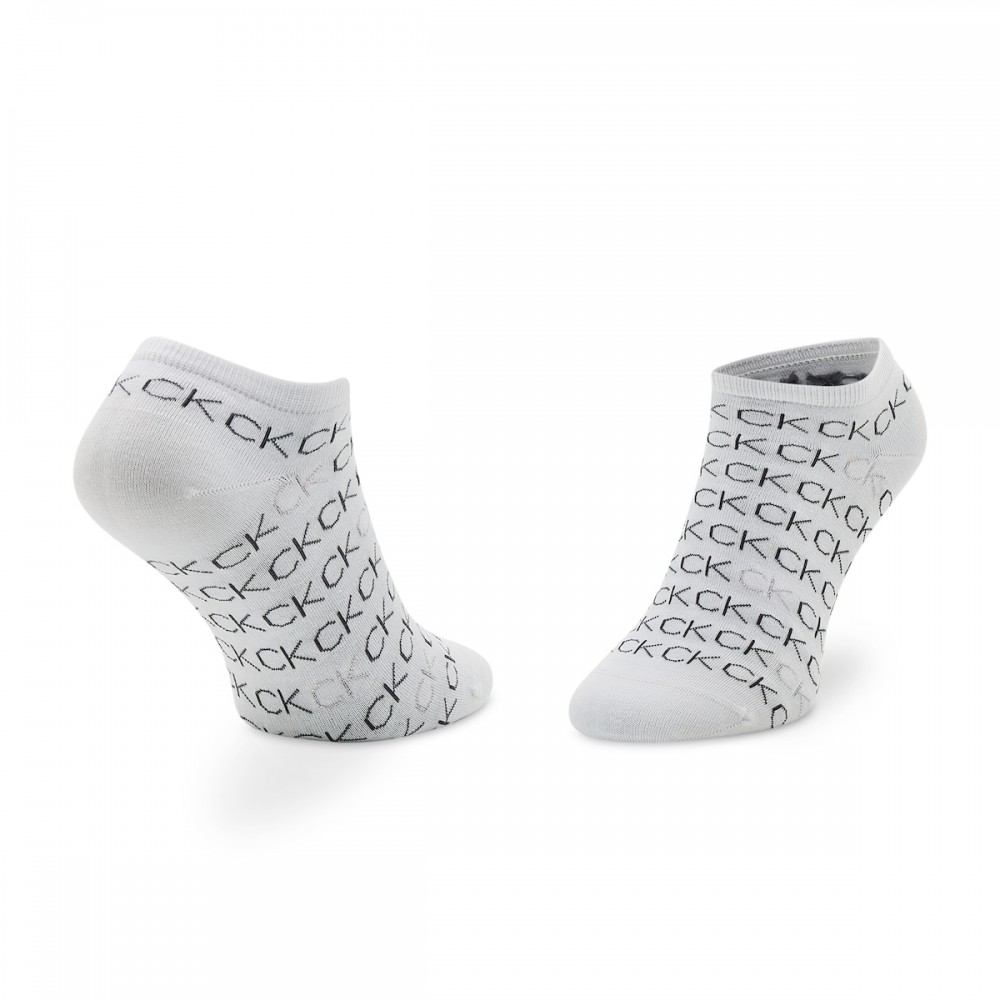 Calvin Klein Γυναικείες Κάλτσες 701218779-002  Set 2 ζευγάρια  για sneakers με print, ΑΣΠΡΟ