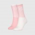 CALVIN KLEIN JEANS 701229467-003 CKJ WOMEN SOCK 2P GLOSSY RIB, Γυναικείες Κάλτσες με logo, ΡΟΖ