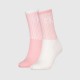 CALVIN KLEIN JEANS 701229467-003 CKJ WOMEN SOCK 2P GLOSSY RIB, Γυναικείες Κάλτσες με logo, ΡΟΖ