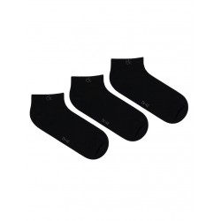Calvin Klein 701234366-001, Unisex Κάλτσες Set 3 ζευγάρια με logo για sneakers, ΜΑΥΡΑ