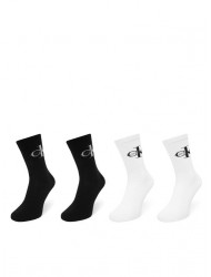 Calvin Klein Jeans 701235384-001, CKJ WOMEN SOCK 4pcs GIFT BOX MONOLOGO, ΑΣΠΡΟ-ΜΑΥΡΟ