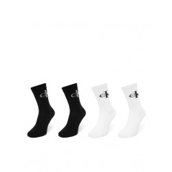 Calvin Klein Jeans 701235384-001, CKJ WOMEN SOCK 4pcs GIFT BOX MONOLOGO, ΑΣΠΡΟ-ΜΑΥΡΟ