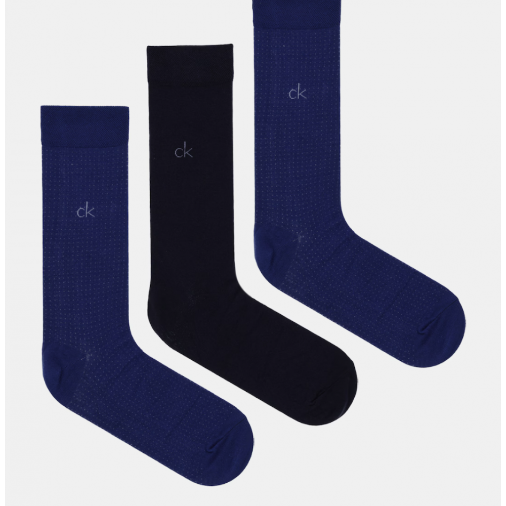 Calvin Klein 701235981-003, CK MEN SOCK 3 pcs GIFTBOX DROPNEEDLE,  ΜΠΛΕ ΣΚΟΥΡΟ