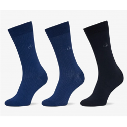 Calvin Klein 701235981-003, CK MEN SOCK 3 pcs GIFTBOX DROPNEEDLE,  ΜΠΛΕ ΣΚΟΥΡΟ