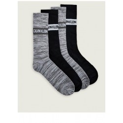 Calvin Klein 701235983-001, CK MEN SOCK 4 pcs GIFTBOX STRIPE LOGO, ΜΑΥΡΟ