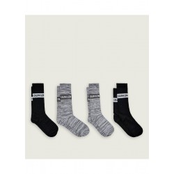 Calvin Klein 701235983-001, CK MEN SOCK 4 pcs GIFTBOX STRIPE LOGO, ΜΑΥΡΟ