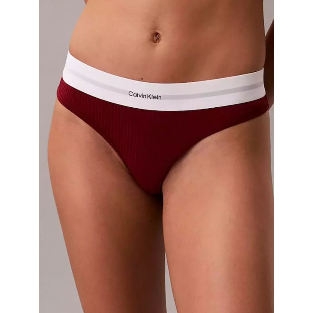 Calvin Klein LV00QF8023-AF8, Γυναικείο βαμβακερό Κυλοτάκι Thong RIB, ΜΠΟΡΝΤΟ Calvin Klein LV00QF8023-AF8, Γυναικείο βαμβακερό Κυλοτάκι Thong RIB, ΜΠΟΡΝΤΟ