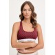 Calvin Klein LV00QF8493-ZIJ Unlined Bralette με logo και αθλητική πλάτη, DARK BERRY