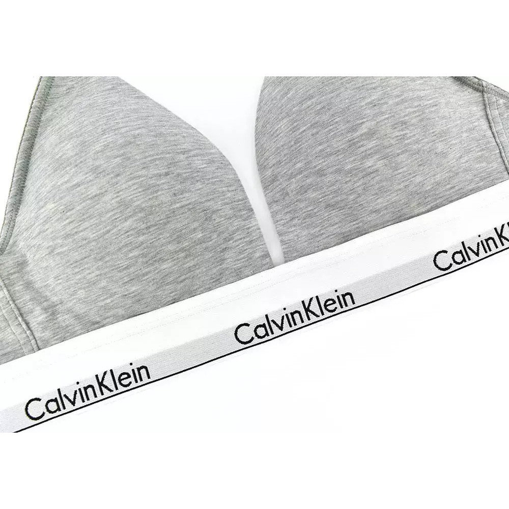 Calvin Klein Light Lined Bralette LV00QF8498-P7A Icon Cotton Modal, ΓΚΡΙ