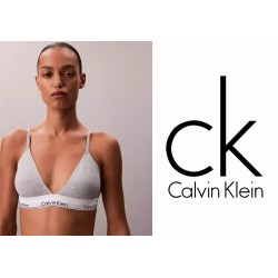 Calvin Klein Light Lined Bralette LV00QF8498-P7A Icon Cotton Modal, ΓΚΡΙ