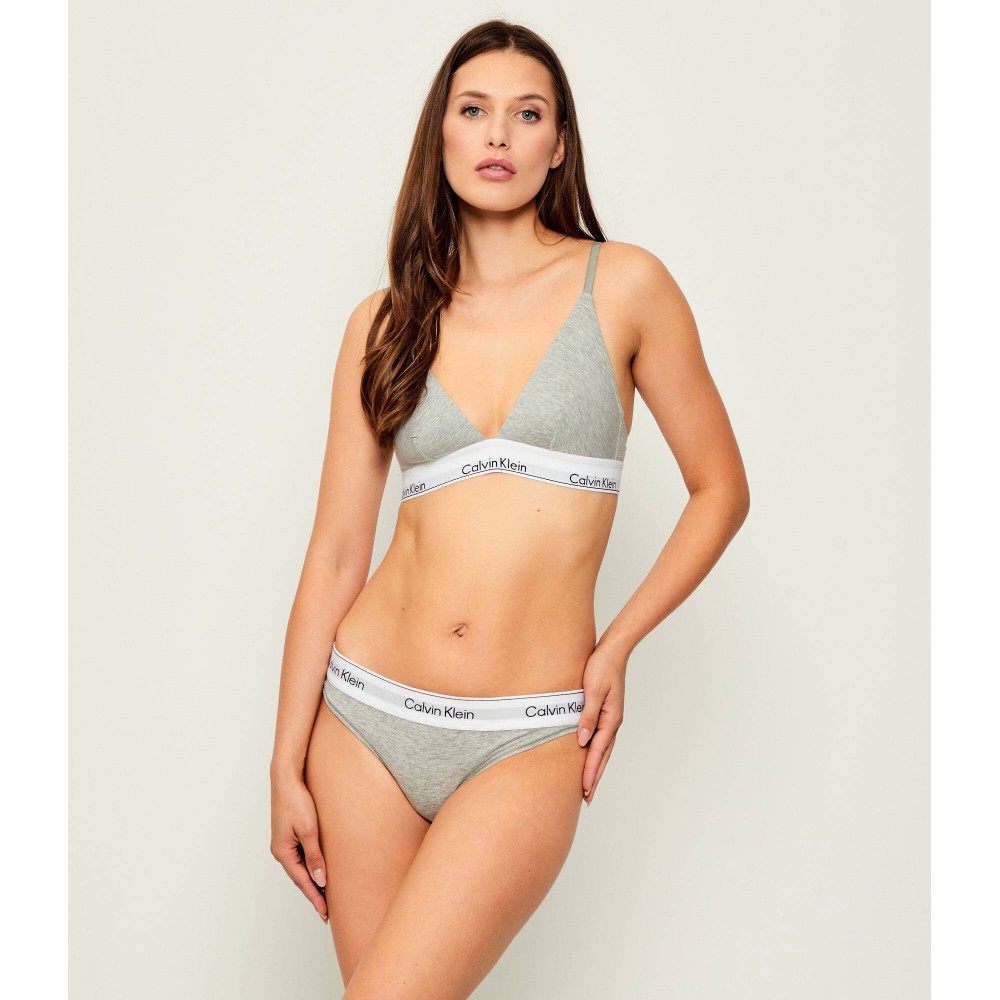 Calvin Klein Thong LV00QF8518-P7A,  Γυναικείο Κυλοτάκι Στρινγκ με εξωτερικό λάστιχο, ΓΚΡΙ