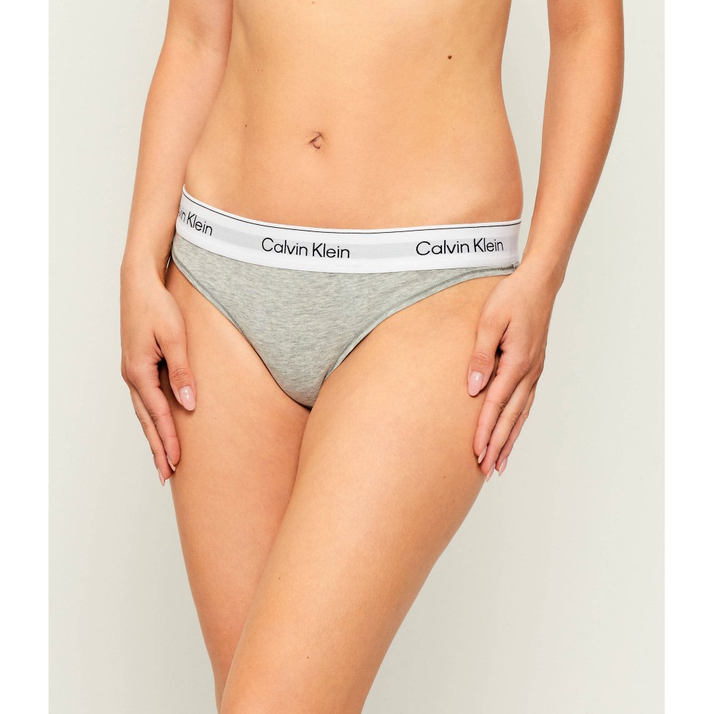 Calvin Klein Thong LV00QF8518-P7A,  Γυναικείο Κυλοτάκι Στρινγκ με εξωτερικό λάστιχο, ΓΚΡΙ