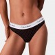 Calvin Klein Thong LV00QF8518-2RG,  Γυναικείο Κυλοτάκι Στρινγκ με logo, ΜΑΥΡΟ