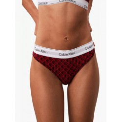 Calvin Klein Thong LV00QF8518-ZIJ,  Γυναικείο Κυλοτάκι Στρινγκ με logo, DARK BERRY