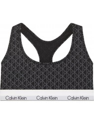 Calvin Klein LV00QF8493-2RG Unlined Bralette με logo και αθλητική πλάτη, ΜΑΥΡΟ