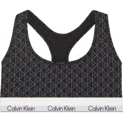 Calvin Klein LV00QF8493-2RG Unlined Bralette με logo και αθλητική πλάτη, ΜΑΥΡΟ