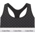 Calvin Klein LV00QF8493-2RG Unlined Bralette με logo και αθλητική πλάτη, ΜΑΥΡΟ