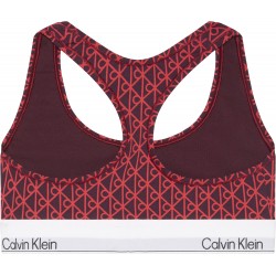 Calvin Klein LV00QF8493-ZIJ Unlined Bralette με logo και αθλητική πλάτη, DARK BERRY