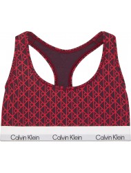 Calvin Klein LV00QF8493-ZIJ Unlined Bralette με logo και αθλητική πλάτη, DARK BERRY