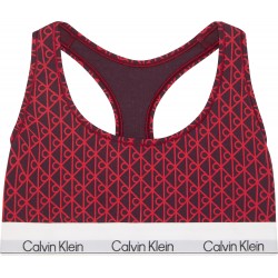 Calvin Klein LV00QF8493-ZIJ Unlined Bralette με logo και αθλητική πλάτη, DARK BERRY