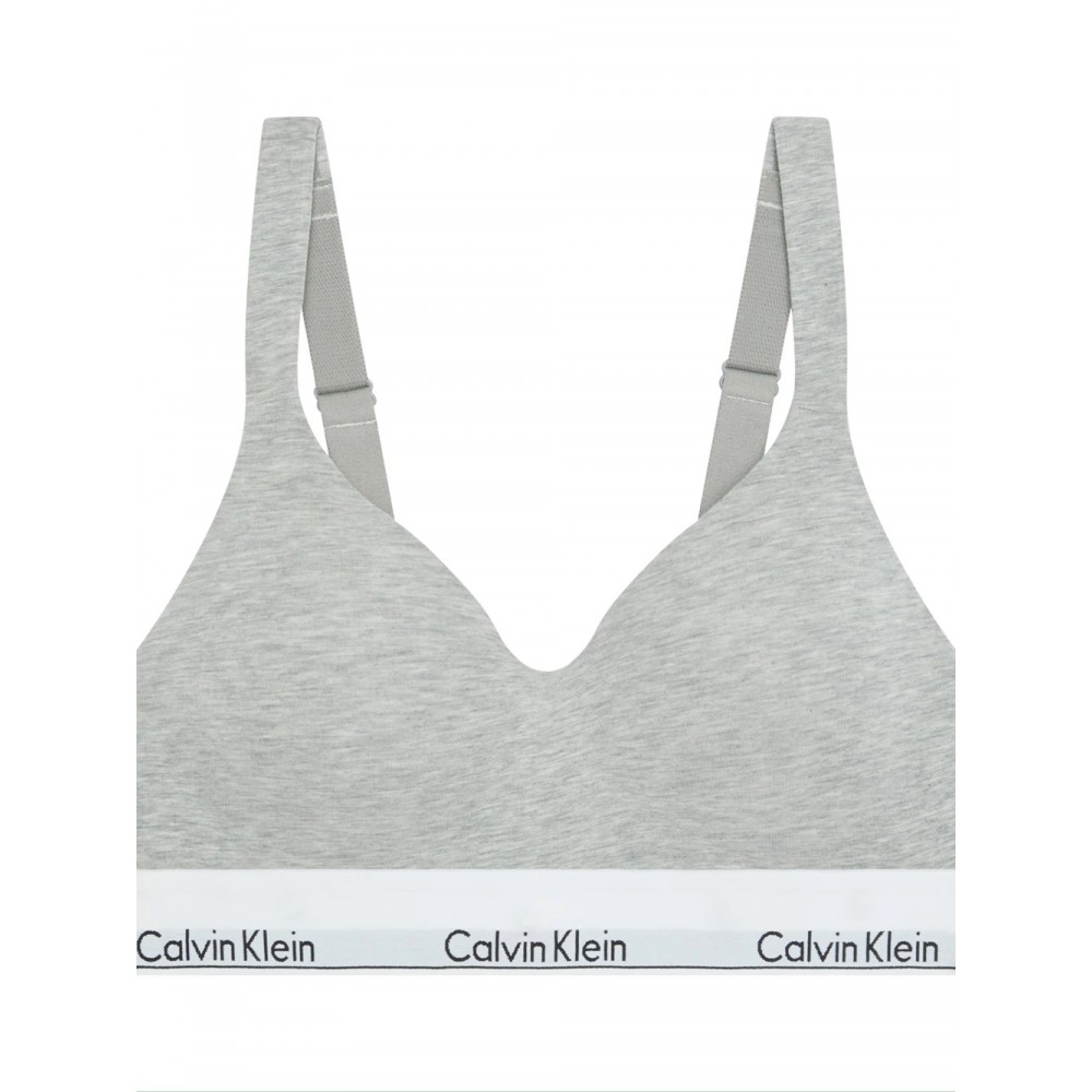 Calvin Klein LV00QF8500-P7A, Γυναικείο Αθλητικό Μπουστάκι Push Up με ενίσχυση, ΓΚΡΙ