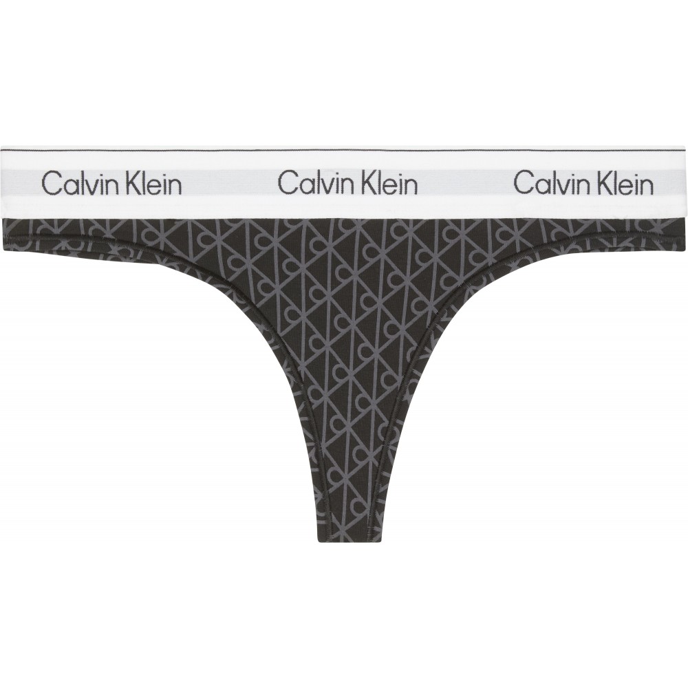 Calvin Klein Thong LV00QF8518-2RG,  Γυναικείο Κυλοτάκι Στρινγκ με logo, ΜΑΥΡΟ
