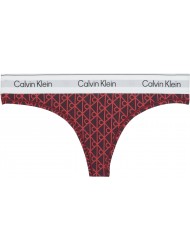Calvin Klein Thong LV00QF8518-ZIJ,  Γυναικείο Κυλοτάκι Στρινγκ με logo, DARK BERRY