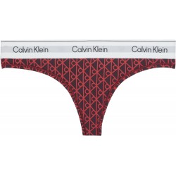 Calvin Klein Thong LV00QF8518-ZIJ,  Γυναικείο Κυλοτάκι Στρινγκ με logo, DARK BERRY