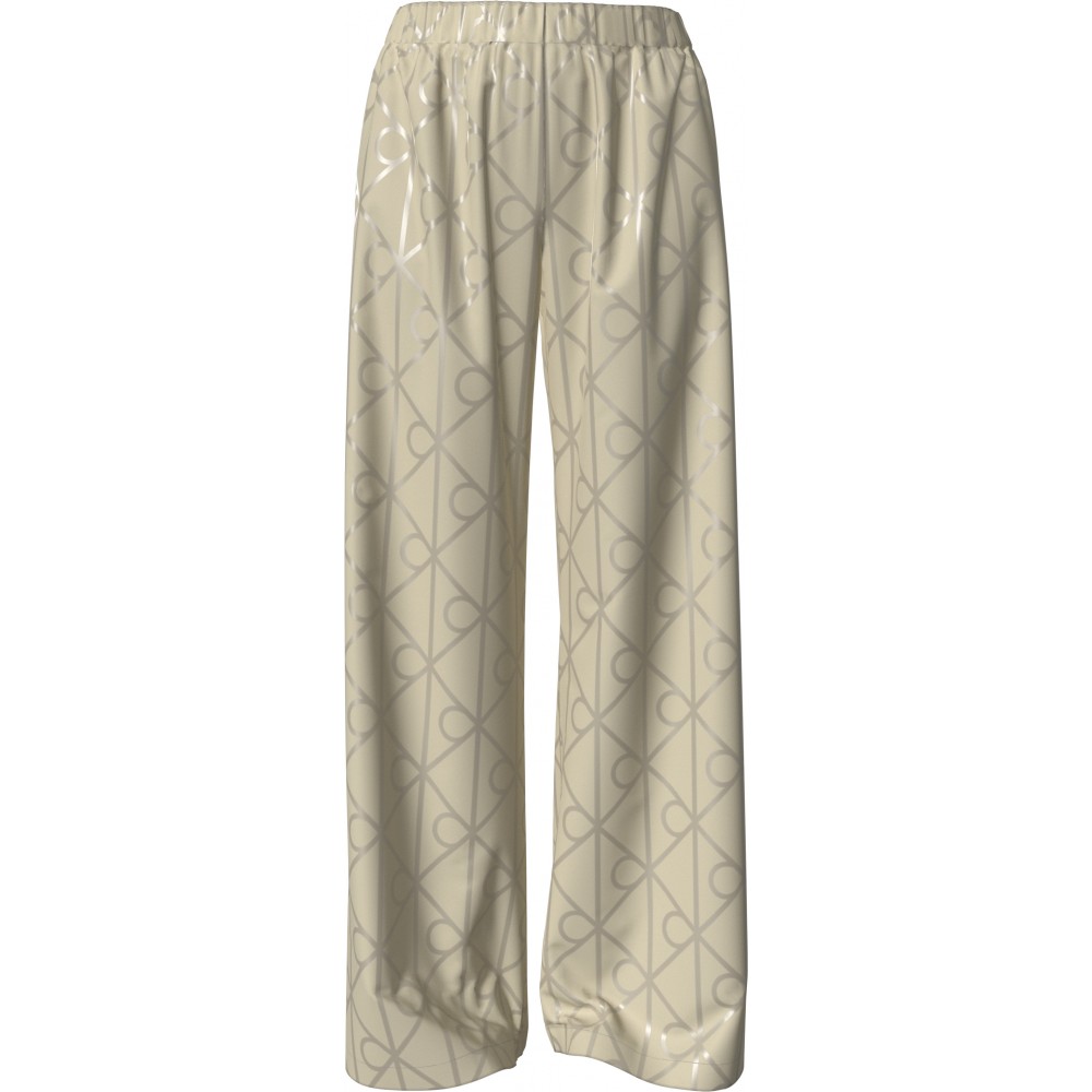 Calvin Klein LV00QS7574-2U5, Γυναικείo Σετ Πυτζάμα Σατέν με all over print, NUDE