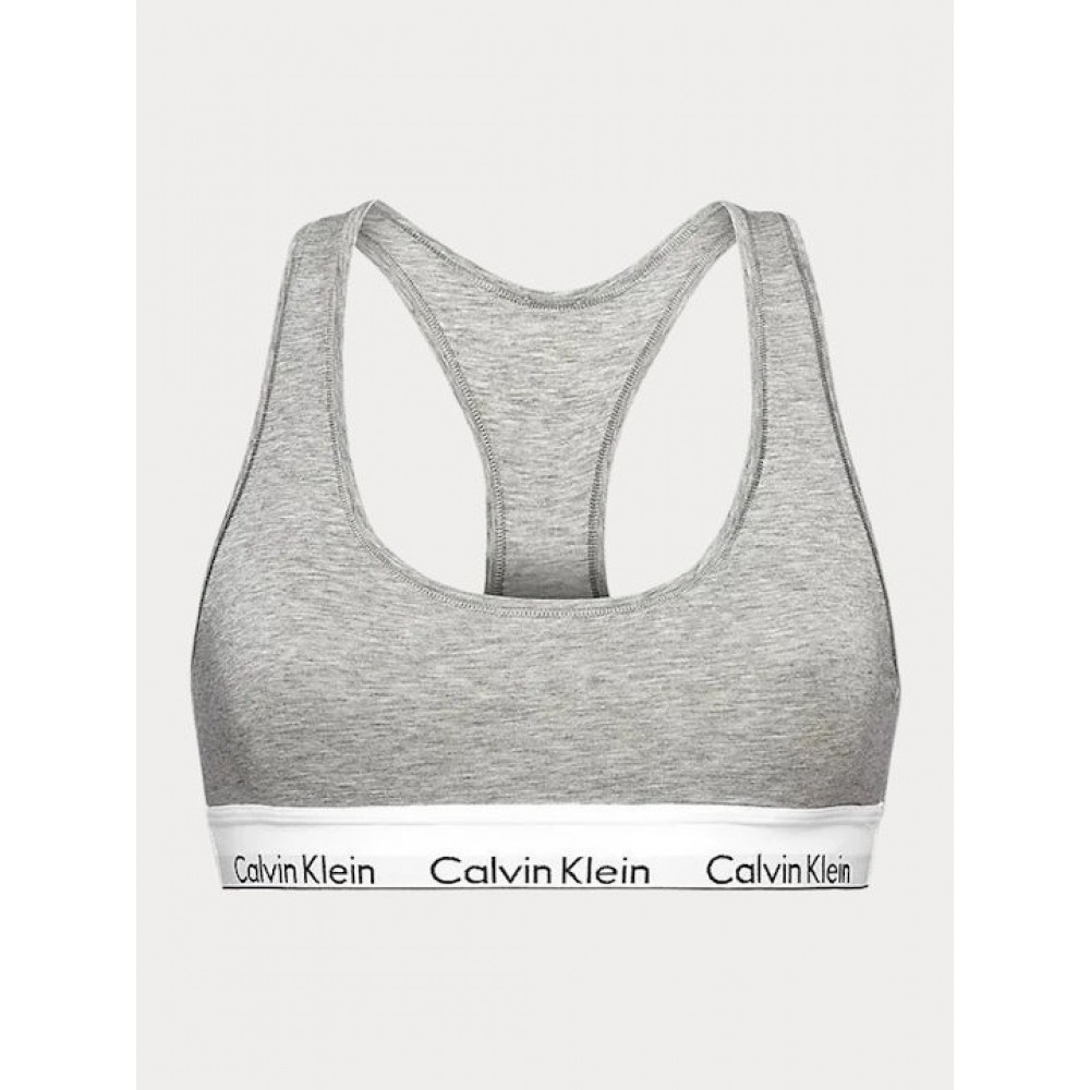 Calvin Klein LV00QF8493-P7A Unlined Bralette με φαρδύ λάστιχο και αθλητική πλάτη, ΓΚΡΙ Calvin Klein LV00QF8493-P7A Unlined Bralette με φαρδύ λάστιχο και αθλητική πλάτη, ΓΚΡΙ