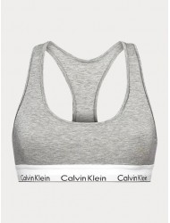 Calvin Klein LV00QF8493-P7A Unlined Bralette με φαρδύ λάστιχο και αθλητική πλάτη, ΓΚΡΙ