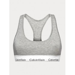 Calvin Klein LV00QF8493-P7A Unlined Bralette με φαρδύ λάστιχο και αθλητική πλάτη, ΓΚΡΙ