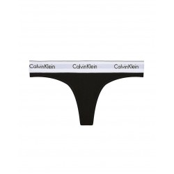 Calvin Klein LV00QF8518-UB1, Γυναικείο Κυλοτάκι Thong με εξωτερικό άσπρο λάστιχο, ΜΑΥΡΟ