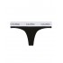 Calvin Klein LV00QF8518-UB1, Γυναικείο Κυλοτάκι Thong με εξωτερικό άσπρο λάστιχο, ΜΑΥΡΟ