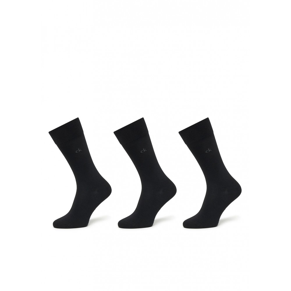 Calvin Klein 701234208-001, Ανδρικές Κάλτσες Set 3 ζευγάρια με logo, ΜΑΥΡΟ