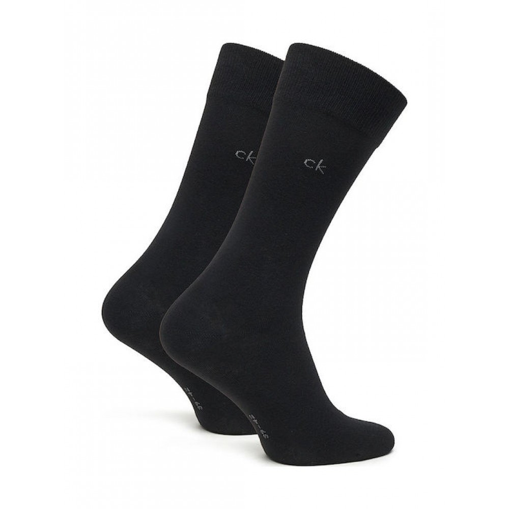 Calvin Klein 701234208-001, Ανδρικές Κάλτσες Set 3 ζευγάρια με logo, ΜΑΥΡΟ
