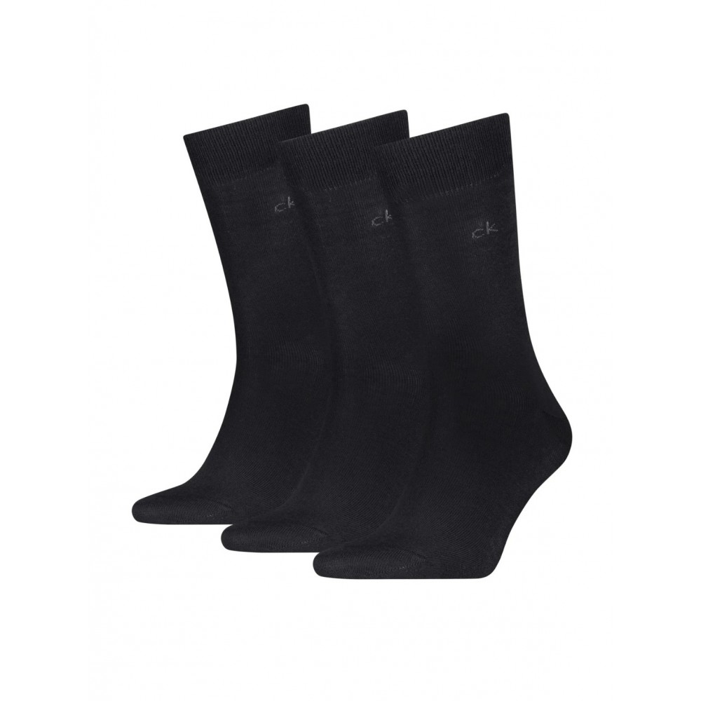Calvin Klein 701234208-001, Ανδρικές Κάλτσες Set 3 ζευγάρια με logo, ΜΑΥΡΟ