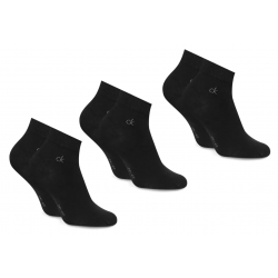 Calvin Klein 701234209-001, Ανδρικές Κάλτσες Ημίκοντες Set 3 ζευγάρια με logo, ΜΑΥΡΟ
