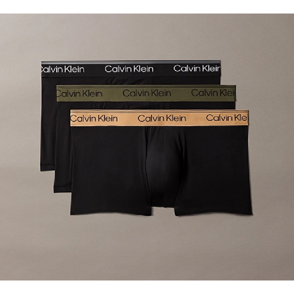 Calvin Klein LV00NB4409-HUE, Ανδρικά Μπόξερ Low Rise Trunk Microfiber Stretch  3pack, ΜΑΥΡ0