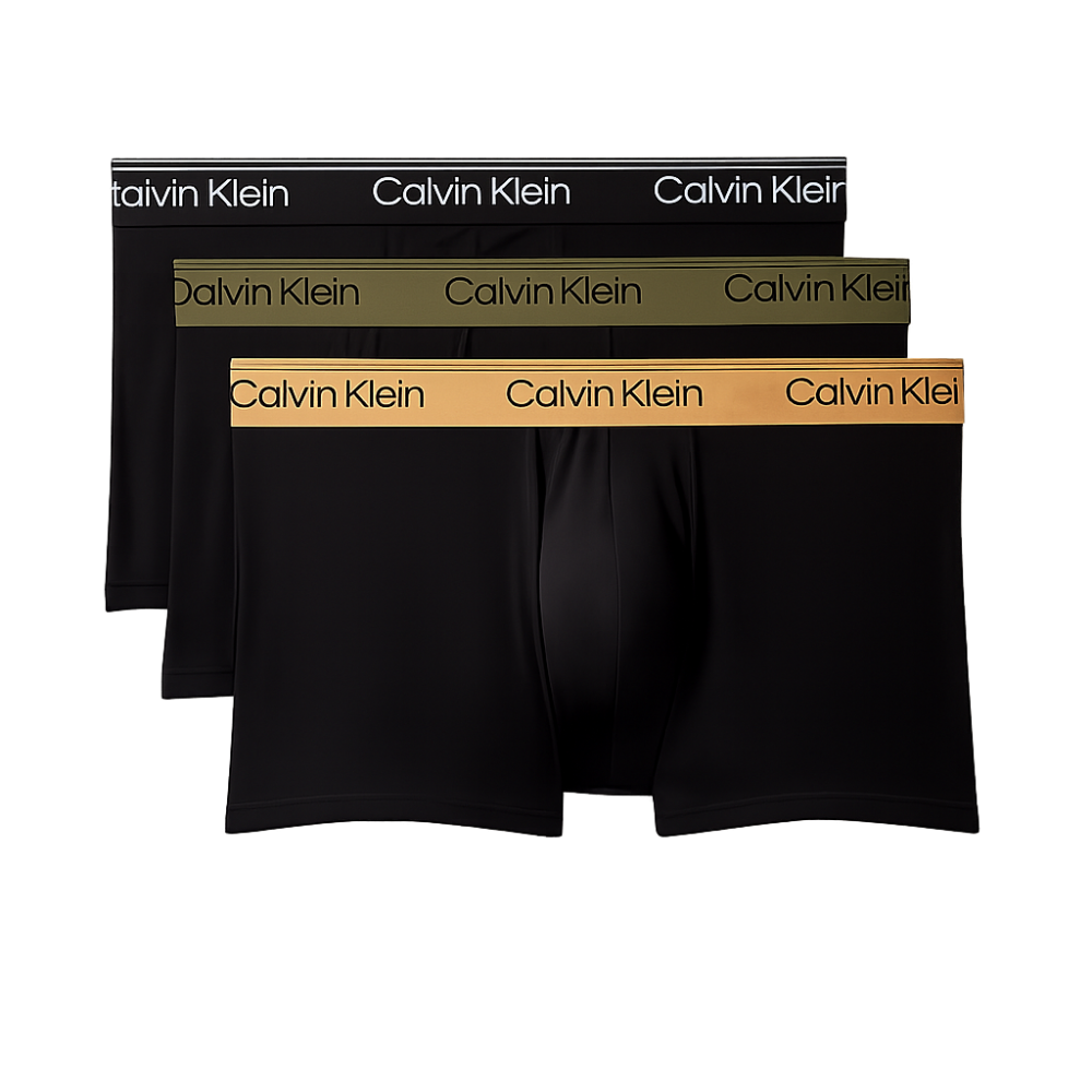 Calvin Klein LV00NB4409-HUE, Ανδρικά Μπόξερ Low Rise Trunk Microfiber Stretch  3pack, ΜΑΥΡ0