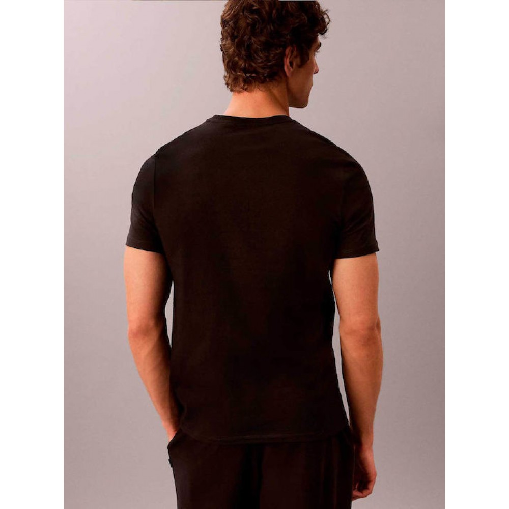 Calvin Klein LV00NB4733-UB1,  S/S Crew Neck 3pk, Ανδρικές Φανέλες Κοντό Μανίκι 3 τεμ.  ΜΑΥΡΟ
